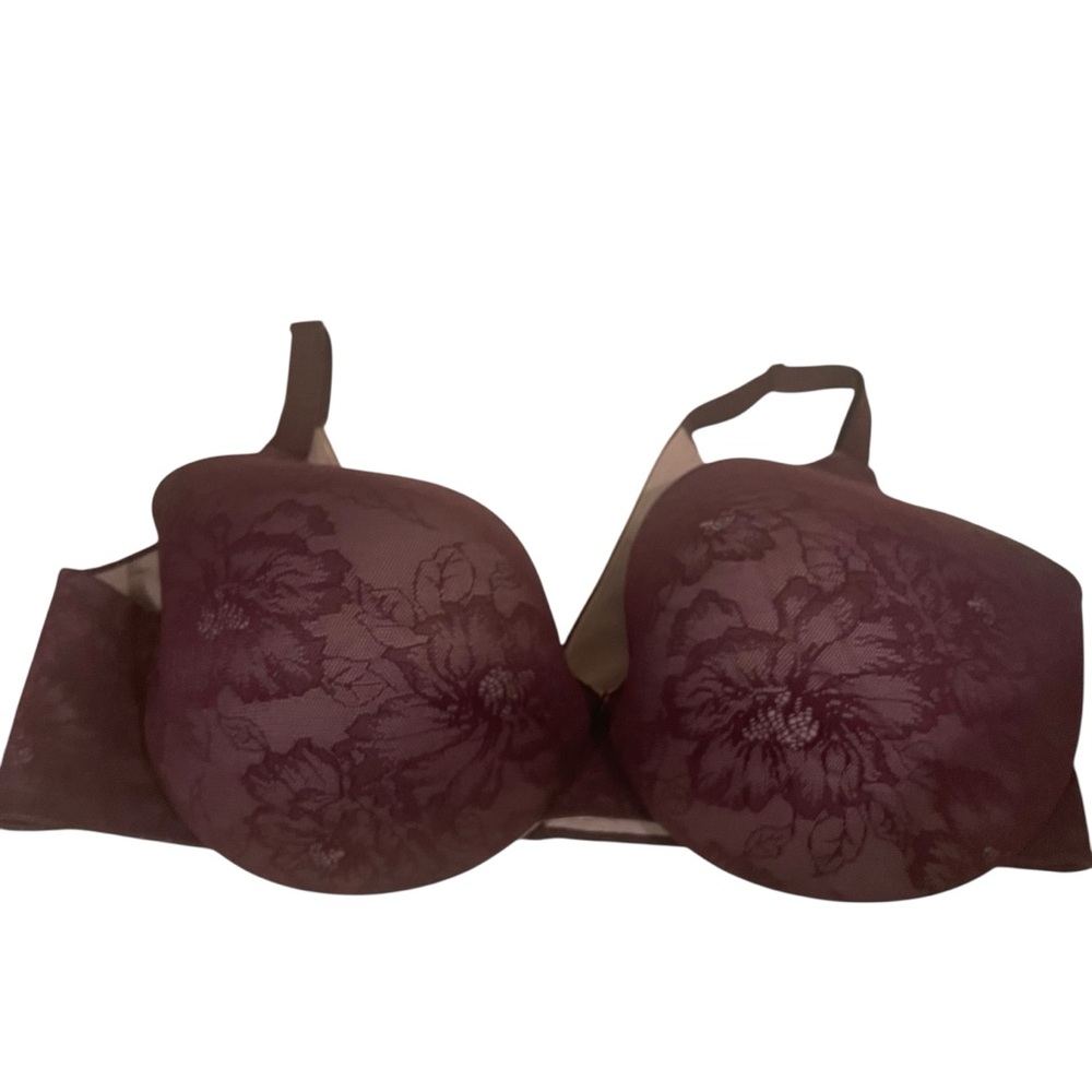 CACIQUE Back Smoothing Full Coverage Bra Plum Purple Lace